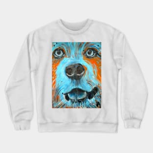 yellow lab in turquiose Crewneck Sweatshirt